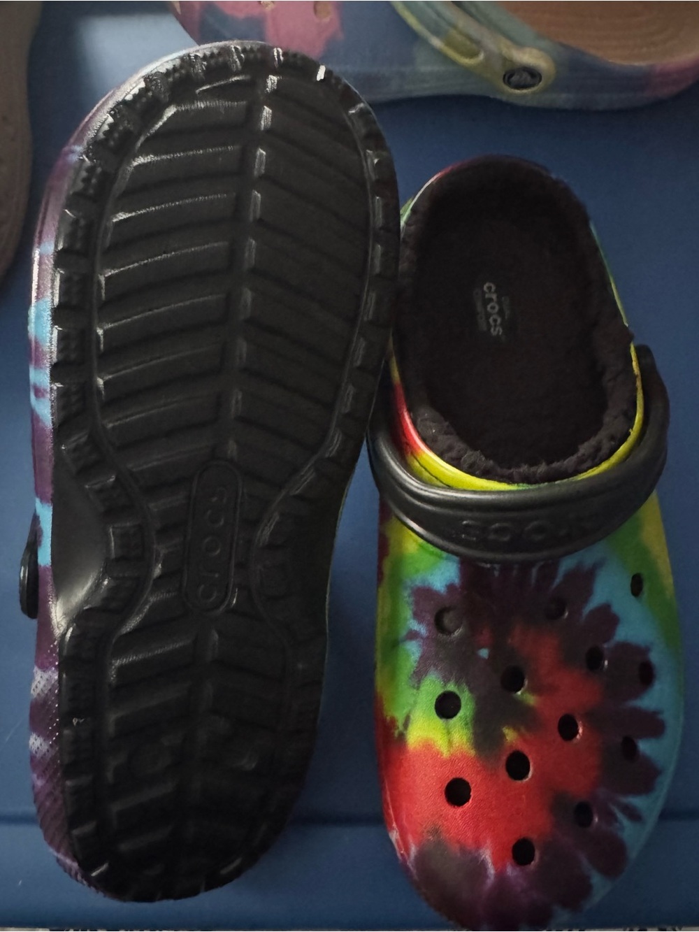 CROCS Tie-Dye Foam Clog in Rainbow Multicolor